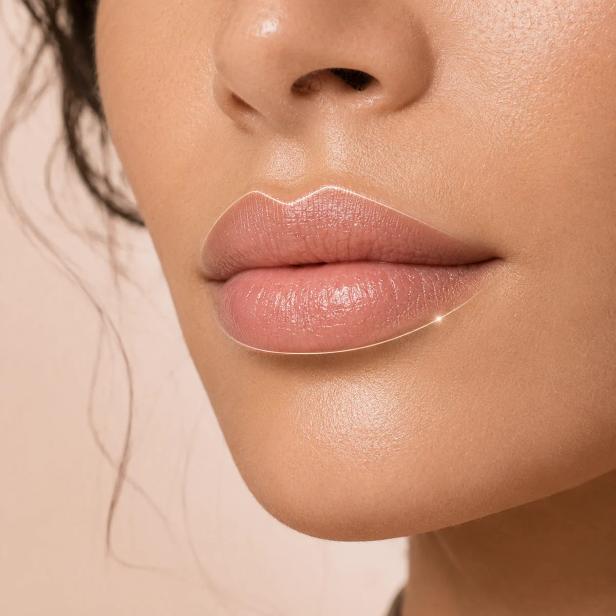 Nahaufnahme natürlich geformter Lippen als Symbolbild für eine Lippenunterspritzung